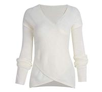 Maglioni Donna Manica Lunga Crossover V-Neck Irregular Asimmetrica Maglieria Pullover Autunno Invernali Costume Eleganti Tempo Libero Fashion Puro Colore Hot Pullover Maglie Pullover A Maglia Sportivo