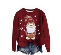 Maglioni Donne Natalizie Cotone alla Moda Maglione a Maglia Natale Manica Lunga con Scollo Rotondo Natalizio Felpe Natalizia di Lana Elegante Pullover Lana Felpa Donna di Natale Lavorati