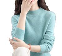 Maglioni in cashmere da donna, 100% cashmere, a maniche lunghe, girocollo, morbido, caldo, lavorato a maglia, maglione in cashmere, Albero Fiore Verde, L