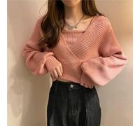 Maglioni larghi a due pezzi spessi lavorati a maglia da donna a maniche lunghe adatti per l'estate, tra cui vacanze, ciclismo, spiaggia, yoga e sport all'aria aperta (taglia unica, rosa)