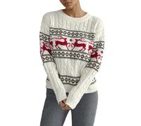 Maglioni Natale da Donna - Maglioncino Girocollo Maglione Maglia alla Moda Sottile Senza Cappuccio a Maniche Lunghe Girocollo Natale Stampato Maglione Donna Natale Calibrato per Xmas Party