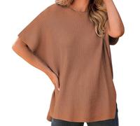 Maglioni natalizi da donna Accogliente Felpa 2025 Maglioni da donna Casual Girocollo Maglione a maniche corte Maglione Leggero Maglia Batwing Autunno Top Costume da festa Abiti di Natale Regali