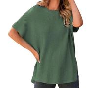 Maglioni natalizi da donna Accogliente Felpa 2025 Maglioni da donna Casual Girocollo Maglione a maniche corte Maglione Leggero Maglia Batwing Autunno Top Costume da festa Abiti di Natale Regali, Verde
