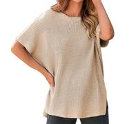 Maglioni natalizi da donna Accogliente Felpa 2025 Maglioni da donna Casual Girocollo Maglione a maniche corte Maglione Leggero Maglia Batwing Autunno Top Costume da festa Abiti di Natale Regali, A, XL