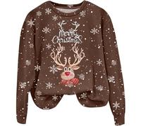 Maglioni Natalizi Da Donna, Felpe Donna Cotone Senza Cappuccio Oversize Pullover Natale Maglione Natalizio Famiglia Morbido Elegante Natale Renna Maglie Felpa Christmas Sweatshirt Pullover Tops