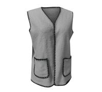 Maglioni Neri Per Donne Sexy Donna Felpe Lambswool Lightweight Gilet Cozy Sleeveless Cardigan Giacca Con Pockets Maglione Brutto, grigio, S