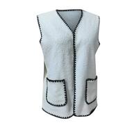 Maglioni Neri Per Donne Sexy Donna Felpe Lambswool Lightweight Gilet Cozy Sleeveless Cardigan Giacca Con Pockets Maglione Brutto, bianco, M