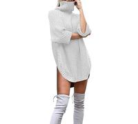 Maglioni per le donne maglia top camicia 2025 signore tinta unita moda autunno inverno dolcevita maglione casual maglieria autunno costume abiti di Natale regali, bianco, XL