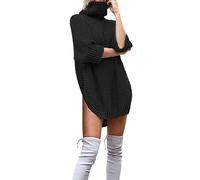 Maglioni per le donne maglia top camicia 2025 signore tinta unita moda autunno inverno dolcevita maglione casual maglieria autunno costume abiti di Natale regali, Nero , S