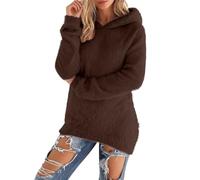 Maglioni per le donne Uk Tinta unita Pullover Maglioni per le donne con cappuccio Inverno Caldo Maglione in pile da donna Casual Maniche Lunghe Felpa Oversize Felpa Leggero Cashmere Maglioni Moda