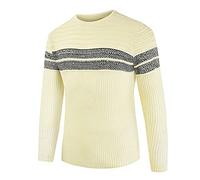 Maglioni Uomo Invernali Sportivi, Suéter cálido de bloque de Color para Hombre, suéter de Cuello Redondo, suéter Informal a la, suéteres de Punto cálidos Que combinan con Todo (Beige, L)