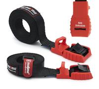 MAGMA 2 Cinghie di Ancoraggio Cinghia per Fissaggio del Carico Bici Portapacchi, Kayak, Moto e Auto | Set di 2 Cinghie Regolabili e AntiGraffio per Assicurare Carichi Chiusura con Fibbia 3m Rosso
