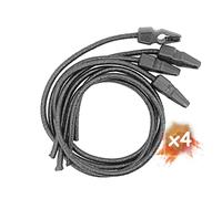 MAGMA 4 Cavi Elastici Regolabili di Chiusura Rapida per Piscina 75 cm, 8 mm di diametro, Corda Elastica di Fissaggio Saldi, Segnale V20, Portabiciclette, Campeggio Quick Clip (Nero)