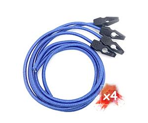 MAGMA 4 Cavi Elastici Regolabili di Chiusura Rapida per Piscina 75 cm, 8 mm di diametro, Corda Elastica di Fissaggio Saldi, Segnale V20, Portabiciclette, Campeggio Quick Clip(Blu)