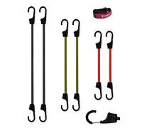 Magma 6 Corde Elastiche | Cavi Extra Forti con Ganci | Cavi Elastici di Fissaggio Per Auto per Assicurare Portapacchi e Teloni | Per Campeggio, Uso Militare e Attività all’Aperto | 2x(60cm,75cm,100cm)