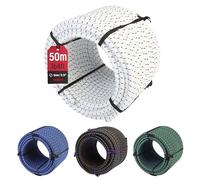 Magma Rotolo di Corda Elastica 50m | Corde Elastiche da 8 mm di Diametro per Pesca, Vela, Campeggio, e Fissaggio Teloni | Extra Forte, Per Interno, Esterno, Giardino e Auto (Bianco)