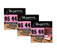 Magma Set di 3 corde per chitarra elettrica, calibro di luce regolare, in acciaio nichelato, 0095-.044 (GE120N)