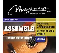 Magma Set di corde per chitarra classica ad alta tensione di tensione, set di corde per chitarra acustica classica, in nylon cristallo 1° e 2°, fluorocarbon 3° e rame placcato argento 4°, 5° e 6°