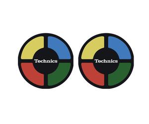 Magma TECHNICS SIMON Coppia Feltri giradischi x Dj con fondo nero Logo Technics