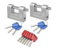 Magmaus® RT270 Lucchetto Antiscasso Corazzato - Serratura per Cancello Esterno, Garage e Container - Lucchetto Monoblocco 70mm con 12 Chiavi, Alta Sicurezza per Magazzino e Saracinesca Blindata