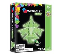 Magna-Tiles Glow In The Dark Set, The Original Magnetic Building Tiles For Creative Open Ended Play, Educational Toys For Children Ages 3 Years + (16 pezzi + LED Light Included), 18816