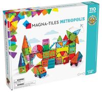 Magna-Tiles Metropolis - Set di 110 piastrelle magnetiche 3D per edifici dai 3 anni in su