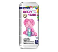Magna-Tiles MicroMAGS - Set da viaggio da 26 pezzi, da cuore a cuore, il marchio originale magnetico per costruzioni