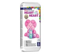 Magna-Tiles MicroMAGS - Set da viaggio da 26 pezzi, da cuore a cuore, il marchio originale magnetico per costruzioni