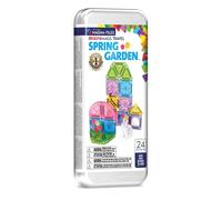 Magna-Tiles MicroMAGS - Set da viaggio per giardino primaverile, 24 pezzi, il marchio originale magnetico per costruzioni