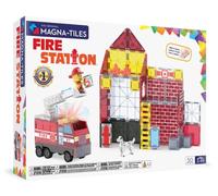 MAGNA-TILES Set di costruzioni magnetiche da 50 pezzi per caserma dei pompieri, il marchio originale