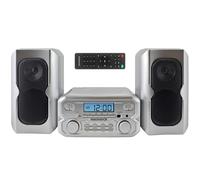 Magnavox MM435M2-SL - Sistema di mensole per CD compatto con radio FM digitale, tecnologia wireless Bluetooth e telecomando in argento, display LCD, compatibile con porta AUX, versione 2024, 3 pezzi