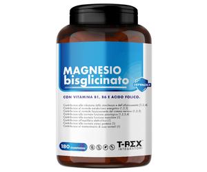 Magnesio bisglicinato 375mg con Vitamina B6, B1 e Acido Folico - 180 compresse