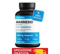 Magnesio Bisglicinato 400mg 5 in 1 Citrato Pidolato Malato e Carbonato 150cpr