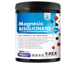 Magnesio bisglicinato 430mg con Vitamina B6, B1 e Acido Folico - 250 g FDB
