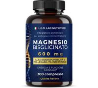 Magnesio Bisglicinato Puro 600Mg 300 Compresse - Contribuisce Alla Riduzione Del
