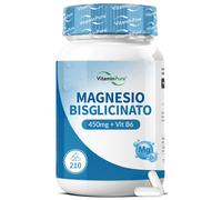 Magnesio Bisglicinato VitaminPure®, 450mg Alto Dosaggio per Ridurre St