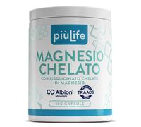 Magnesio Chelato PiùLife - 450 mg Bisglicinato di Magnesio Albion TRAACS con Vit