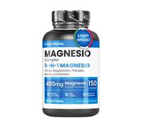 MAGNESIO COMPLETO 400mg 5 in 1 Magnesio Bisglicinato Citrato Pidolato Malato e