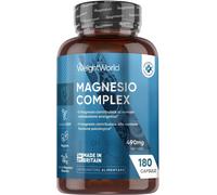 Magnesio Completo Vegano 490Mg, 180 Capsule, Complex 5 in 1 Con Magnesium Bisgli
