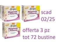 MAGNESIO E POTASSIO CON APROPOS senza zuccheri - 24 bustine 3 confezioni