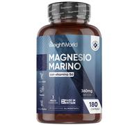 Magnesio Marino 360mg con Vitamina B6 in 180 Capsule Vegane La Vitamina B6