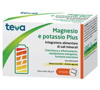 MAGNESIO POTASSIO PLUS TEVA integratore per stanchezza e crampi 24 buste con prezzo promo