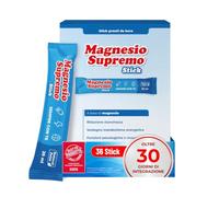Magnesio Supremo Stick Integratore Elevato Assorbimento, 36 Stick Da 20 ml | Magnesio Citrato e Glicerofosfato, Riduce Stanchezza Supporto Sistema Nervoso e Muscolare, Gusto Limone, Senza Zuccheri