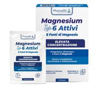 Magnesium 6 Attivi 20 Bustine - Integratore di Magnesio per Stanchezza e Muscoli
