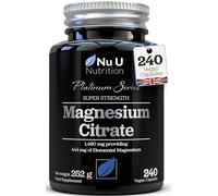 Magnesium Citrate 1480mg - 240 Vegan Capsules - 4 Month Supply - 444mg