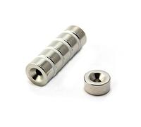 Magnet Di Cobalto Samarium Per Motori, Motori Elettrici, Macchinari Turbo E Sensori - 20mm Dia x 10mm Di Spessore x 5,2mm C/Lavello - 7,1kg Di Tiro - Pacchetto Di 6