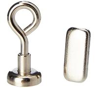 Magnet Expert Ltd - Magnete con gancio a occhiello al neodimio N42, ø 1,6 cm, altezza 1,3 mm, forza magnetica 7,5 kg