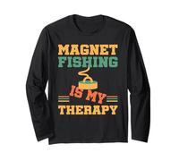 Magnet Fishing Is My Therapy, magnete vintage retrò pesca Maglia a Manica