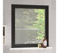 Magnet-Insektenschutz für Fenster, PE Glasfaser Gewebe, Einfach Anbringen ohne Bohren, fliegengitter fenster, insektenschutz fenster, Ideal für Balkon, Terrassen, Anthrazit, 130 x 150 cm