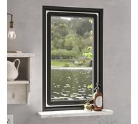 Magnet-Insektenschutz für Fenster, PE & Glasfaser Material, Mit Magnetbefestigung, fliegengitter fenster, insektenschutz fenster, Geeignet für Balkon, Terrasse, Schwarz, 80 x 140 cm